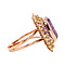 vintage Roségouden ring met paarse saffier 14 krt