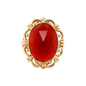 Gouden ring met carneool 14 krt
