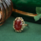 vintage Gouden ring met carneool 14 krt