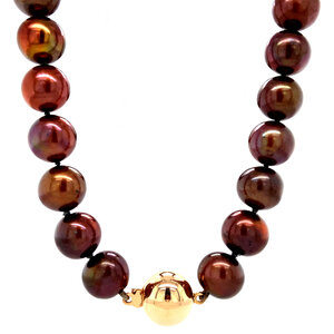 Pearl necklace with gold clasp 14 krt