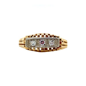 Gold ring with diamonds 18 krt