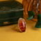 vintage Golden vintage ring with striped agate 14 kt