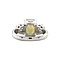 vintage Platinum vintage ring with tourmaline and diamond 900