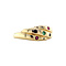 vintage Gold vintage ring with ruby, emerald, sapphire and diamond 14 kt