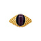 vintage Gold vintage ring with cat eye colour stone 18 krt