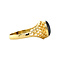 vintage Gold vintage ring with cat eye colour stone 18 krt
