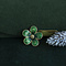 vintage Vintage gold flower brooch with enamel 18 krt