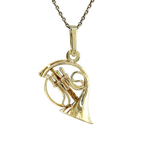 Gold horn pendant 14 krt