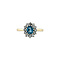 vintage Vintage entourage ring met topaas en diamant 9 krt