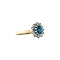 vintage Vintage entourage ring met topaas en diamant 9 krt