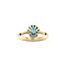 vintage Vintage entourage ring met topaas en diamant 9 krt