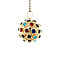 vintage Gouden vintage sputnik hanger met kleursteen 14 krt