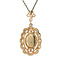 vintage Gouden vintage hanger met granaat 14 krt