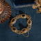 vintage Gouden vintage bootjes armband met granaat 14 krt
