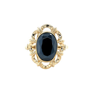 Gold ring with hematite 14 carat