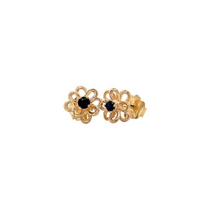 Gold stud earrings with sapphire 18 carat