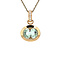 vintage Gold vintage pendant with prasiolite and diamond 14 kt