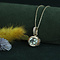 vintage Golden vintage pendant with prasiolite and diamond 14 ct