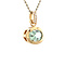 vintage Gold vintage pendant with prasiolite and diamond 14 kt
