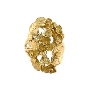 Gouden waterlelie ring 18 krt
