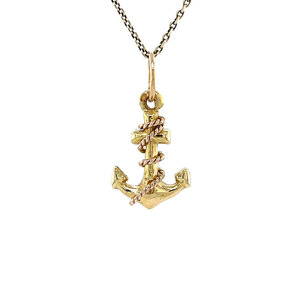 Gold anchor pendant 14 carat