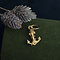 vintage Gouden vintage anker hanger 14 krt