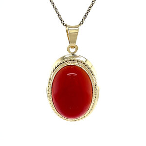 Gold pendant with carnelian 14 carat