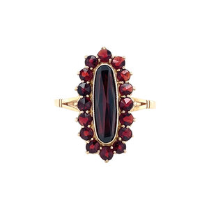 Gold ring with garnet 14 carat