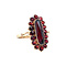 vintage Golden vintage entourage ring with garnet 14 carat