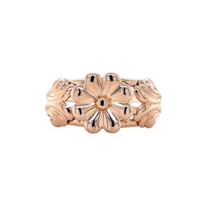 Rosé bloem ring 9 krt