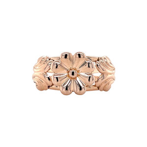 Rose flower ring 9 carat