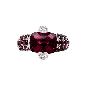 White gold ring with tourmaline and diamond 18 carat