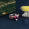 vintage Witgouden vintage ring met toermalijn en diamant 18 krt