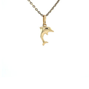 Gold dolphin pendant 14 krt
