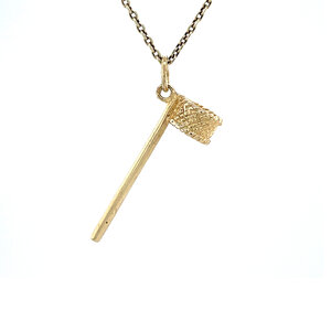 Gold basket ball post pendant 14 krt