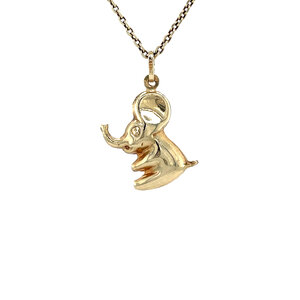 Gold elephant pendant 14 krt