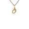 vintage Gold vintage letter O pendant with diamond 14 kt