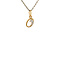 vintage Gold vintage letter O pendant with diamond 14 kt