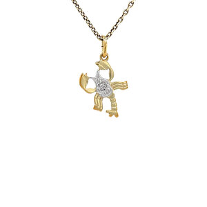 Gold scorpion pendant with diamonds 14 krt