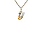 vintage Gouden vintage letter Y hanger met diamant 14 krt