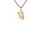 vintage Gouden vintage letter Y hanger met diamant 14 krt