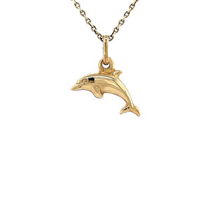 Gold dolphin pendant 18 krt