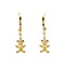 vintage Gold vintage drop earrings with bear 14 kt