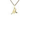 vintage Gouden vintage letter M hanger met diamant 14 krt