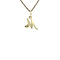 vintage Gouden vintage letter M hanger met diamant 14 krt