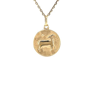 Gouden ram hanger 14 krt