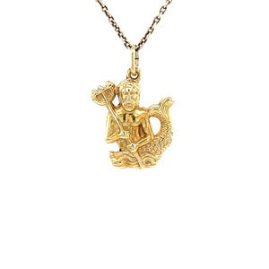 Golden Aquarius pendant 14 kt
