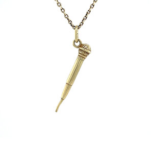 Gold microphone pendant 14 krt
