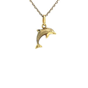 Gold dolphin pendant 14 krt