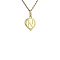 vintage Golden vintage heart pendant with letter N 14 kt